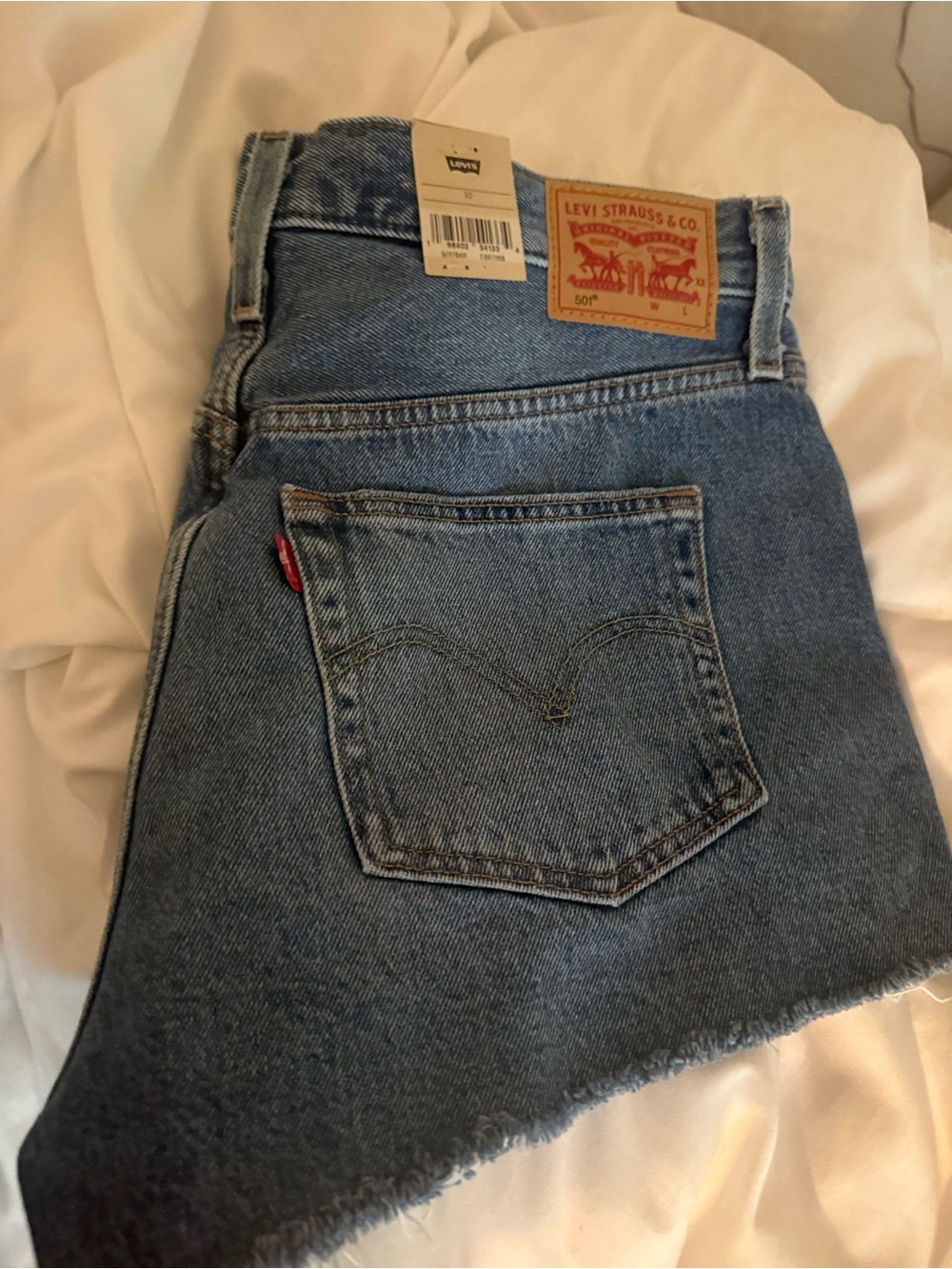 Levi's Light Blue 501 Original Denim Shorts - Picture 5 of 5